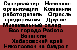 Супервайзер › Название организации ­ Компания-работодатель › Отрасль предприятия ­ Другое › Минимальный оклад ­ 1 - Все города Работа » Вакансии   . Хабаровский край,Николаевск-на-Амуре г.